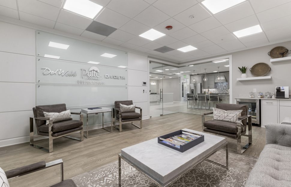 Located on the first floor of the Walden Center headquarters in Bonita Springs, PulteGroup’s award-winning 3,095-square-foot design center’s open and airy layout encourages exploration and discovery.
