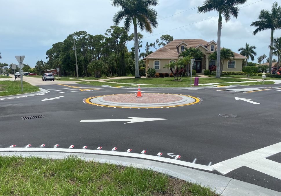 Hole Montes designed Yellowbird Street with a mini-roundabout as a traffic-calming device