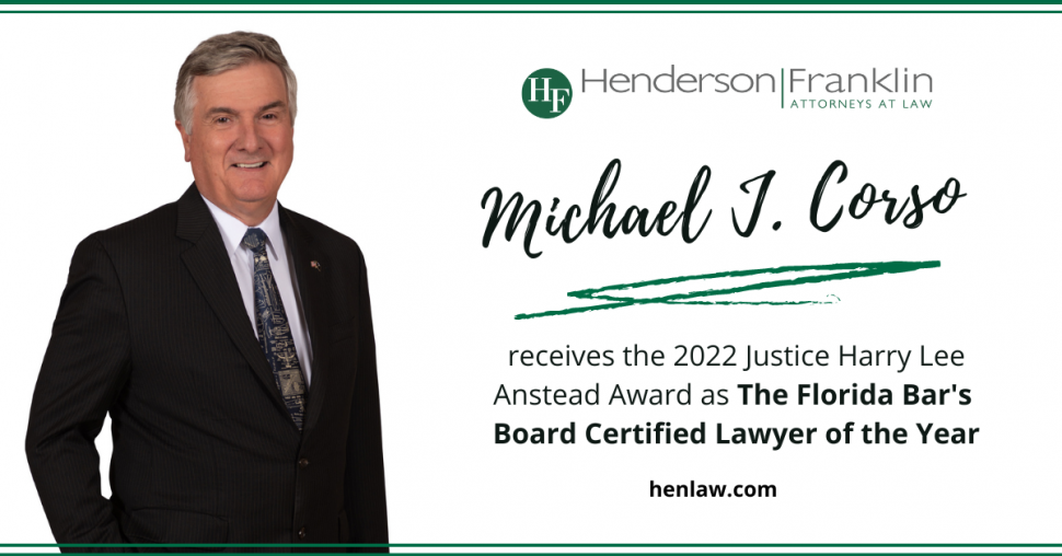 PR Social Media Graphic Announcement - Corso - Board Certified Lawyer of the Year